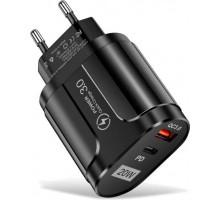 Зарядний пристрій Xiamen USB Type-C Super Charge/Quick Charge 3.0 PD 20W Black (050559)
