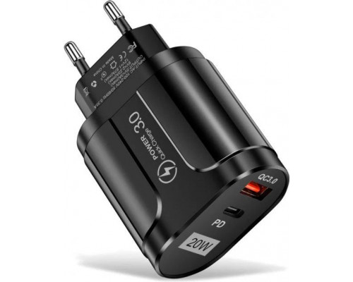 Зарядний пристрій Xiamen USB Type-C Super Charge/Quick Charge 3.0 PD 20W Black (050559) Зарядний пристрій Xiamen USB Type-C Super Charge/Quick Charge 3.0 PD 20W Black (050559)
