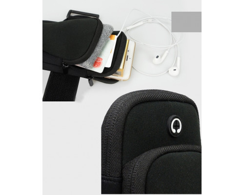 Сумка для бігу - чохол на руку JEEF 18 х 9.5 см з 2 кишенями Чорний (RT050664)