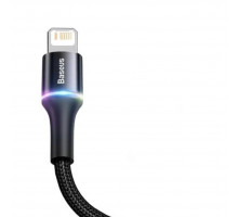 Зарядка USB кабель BASEUS для синхронізації і зарядки iPhone Apple Lightning з led підсвічуванням 1 м Чорний