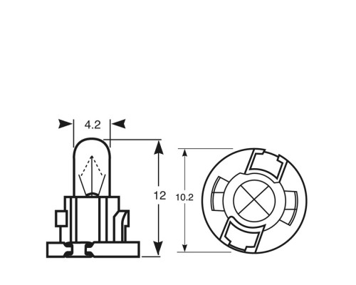 Автолампа ук. RING 509TDBK 12v 1.2w T-1/4NW (Black Base) Panel Bulb Автолампа ук. RING 509TDBK 12v 1.2w T-1/4NW (Black Base) Panel Bulb