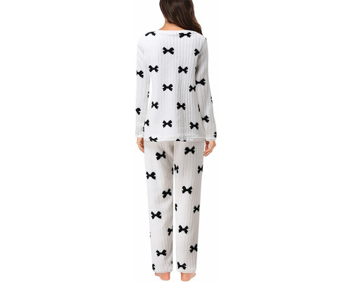 Жіноча піжама Lesko 2023 Bow 2XL White-Black Жіноча піжама Lesko 2023 Bow 2XL White-Black